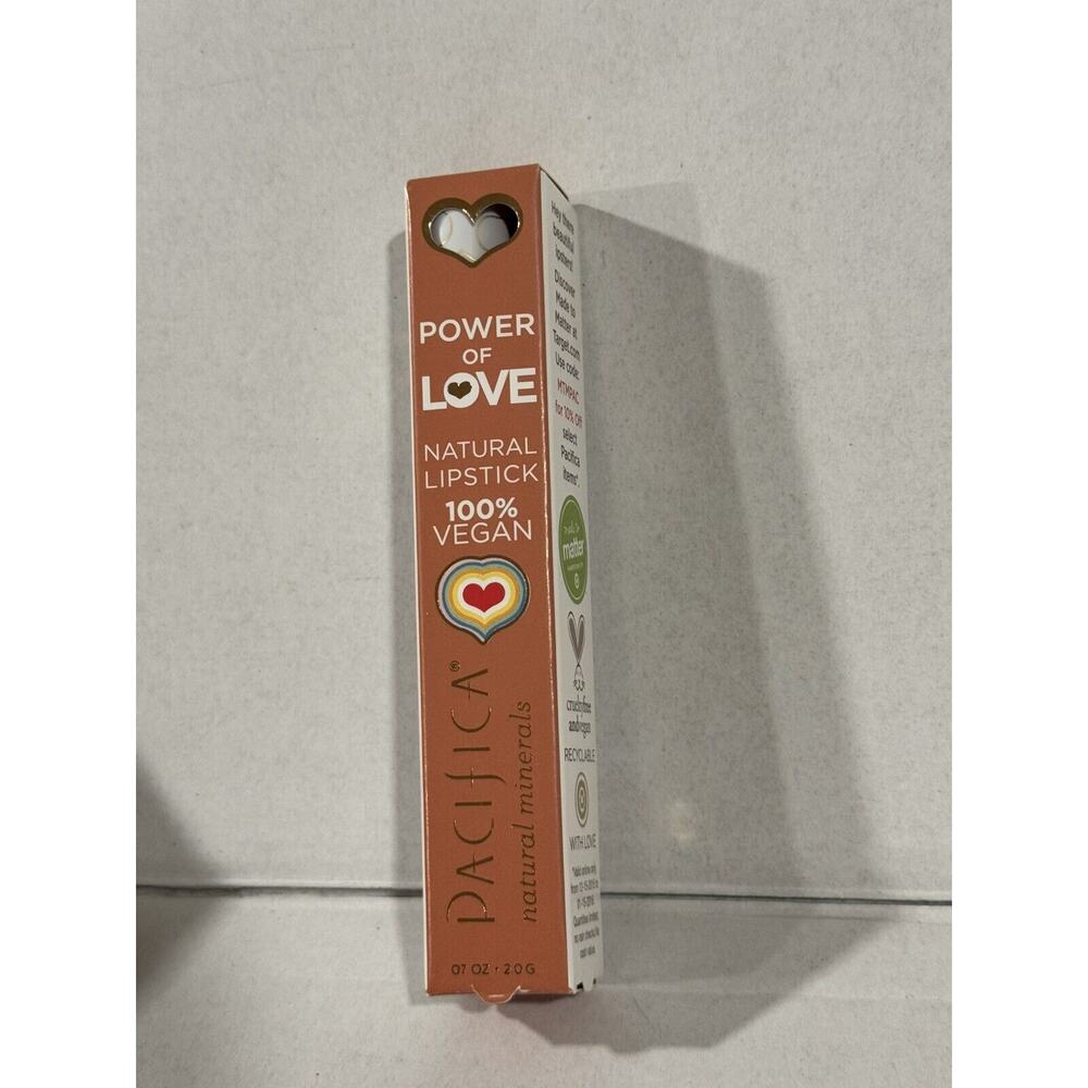 NEW Tender Heart Pacifica Power Of Love Natural Lipstick, 100% Vegan